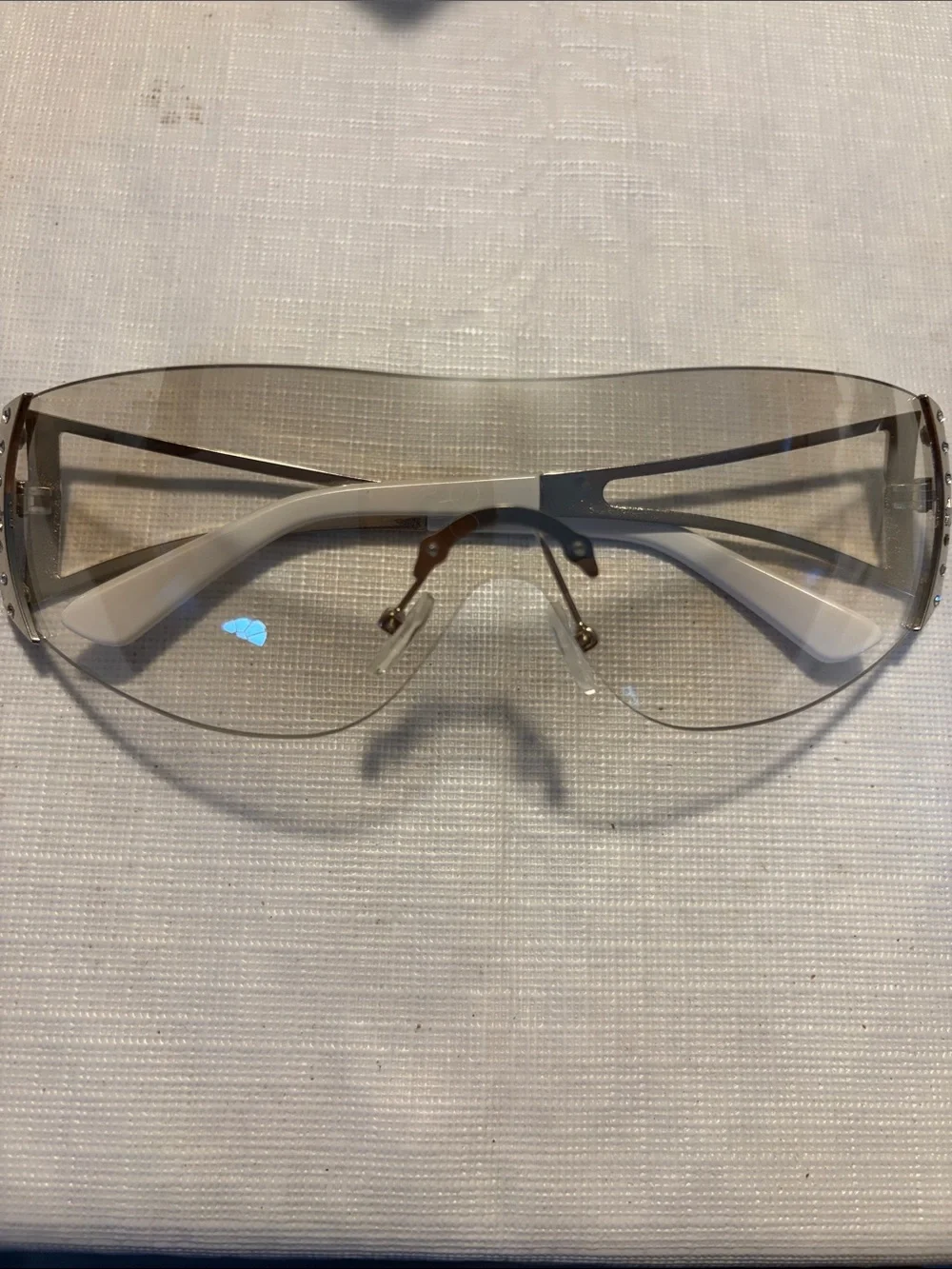 Protective Clear Shield Sunglasses - White Temples
